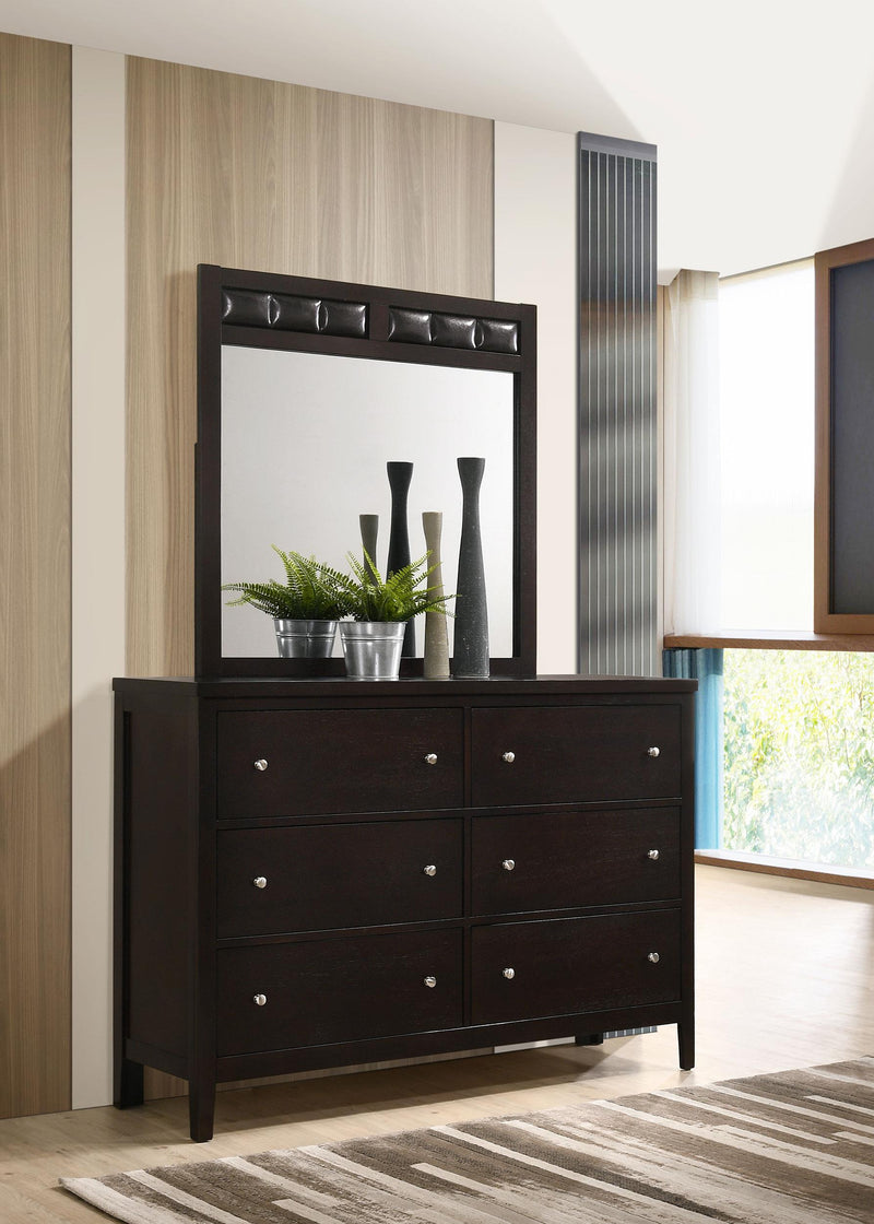 Carlton 6-drawer Dresser with Mirror Cappuccino - 202093M