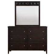 Carlton 6-drawer Dresser with Mirror Cappuccino - 202093M