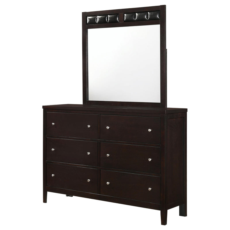 Carlton 6-drawer Dresser with Mirror Cappuccino - 202093M