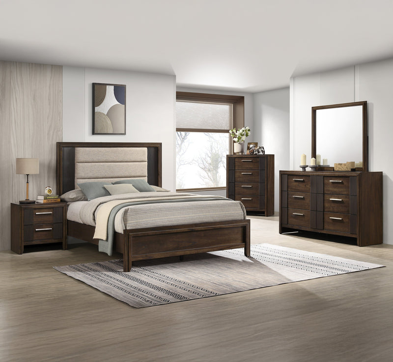 Carlton Brown King Panel Bed - Lara FurnitureKing Bed