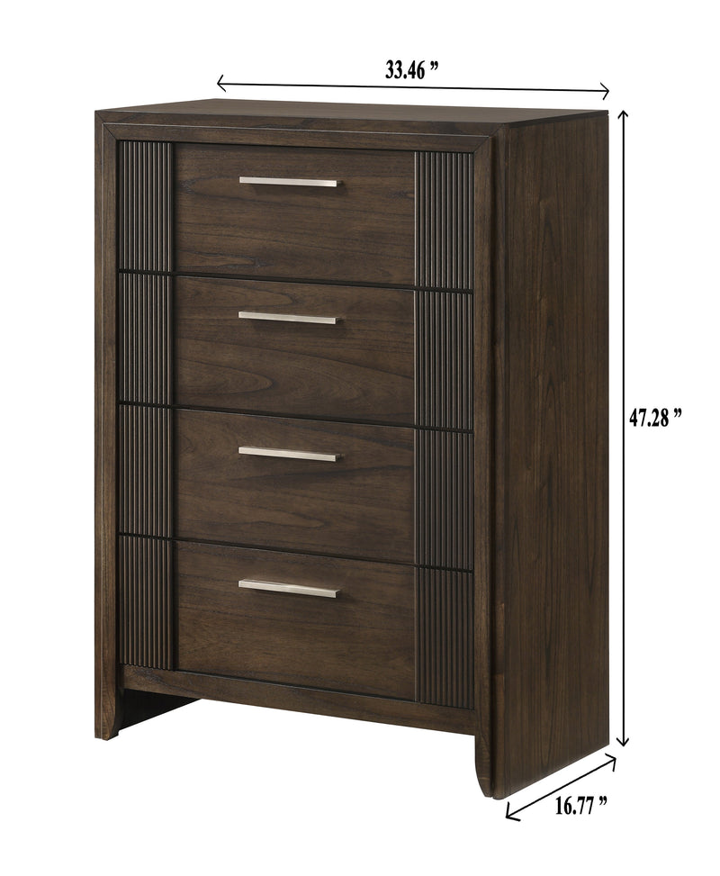 Carlton Brown Upholstered Panel Bedroom Set - Lara FurnitureBedroom Set