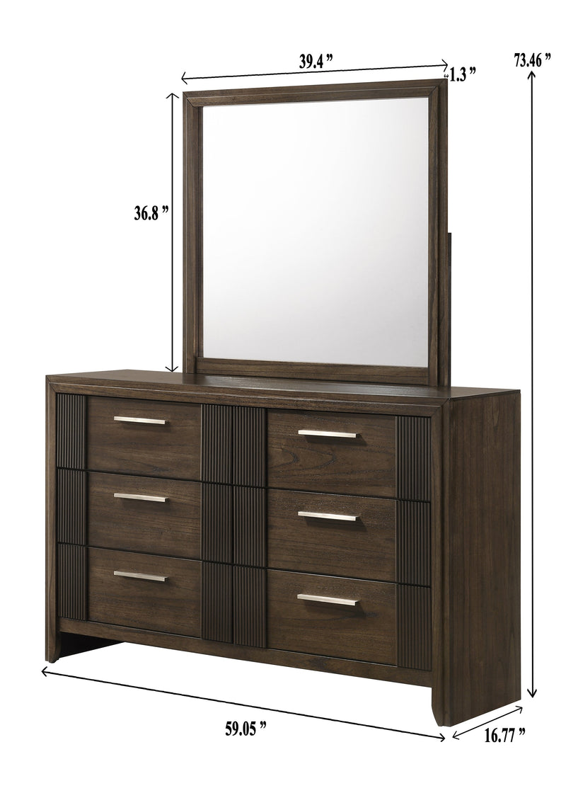 Carlton Brown Upholstered Panel Bedroom Set - Lara FurnitureBedroom Set