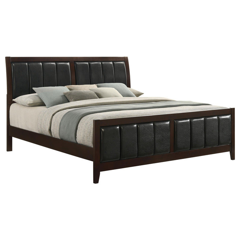 Carlton Wood Eastern King Panel Bed Cappuccino - 202091KE