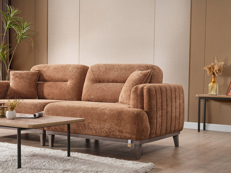 Carmen 4-pieces (2 Sofa & 2 Chair) Livingroom in Beige - Brown - 200-ELIF-CAR-A521-3311