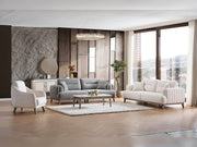 Carmen 4-pieces (2 Sofa & 2 Chair) Livingroom in Grey - White - 200-ELIF-CAR-A520-3311