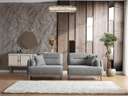 Carmen 4-pieces (2 Sofa & 2 Chair) Livingroom in Grey - White - 200-ELIF-CAR-A520-3311