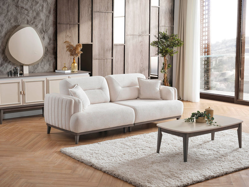 Carmen 4-pieces (2 Sofa & 2 Chair) Livingroom in Grey - White - 200-ELIF-CAR-A520-3311