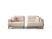 Carmen 4-pieces (2 Sofa & 2 Chair) Livingroom in Grey - White - 200-ELIF-CAR-A520-3311