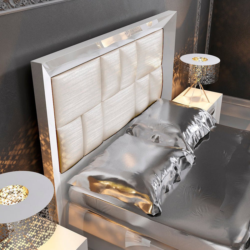 Carmen Bed White Queen - Lara FurnitureQueen Bed
