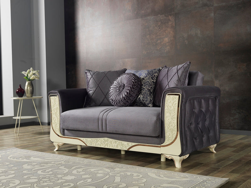 Carmen Convertible Loveseat Dark Grey in Dark Grey - 102-CAR-SVKOYUGRI-2