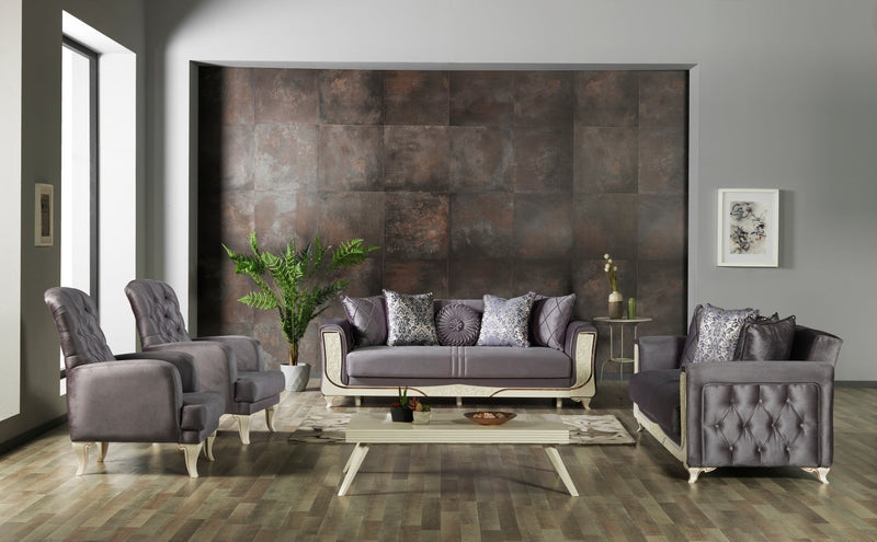 Carmen Convertible Loveseat Dark Grey in Dark Grey - 102-CAR-SVKOYUGRI-2