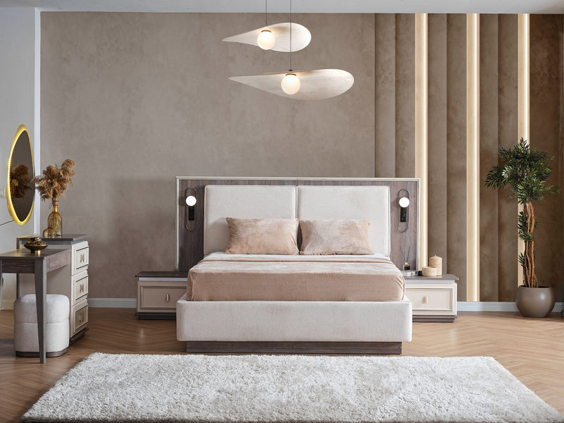 Carmen Nightstand With Back Mirror (2 PCS) - 200-ELIF-CAR-A521-NS-2