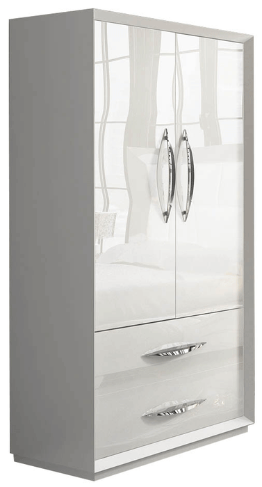 Carmen White 2 Door Wardrobe - i23980 - Lara Furniture