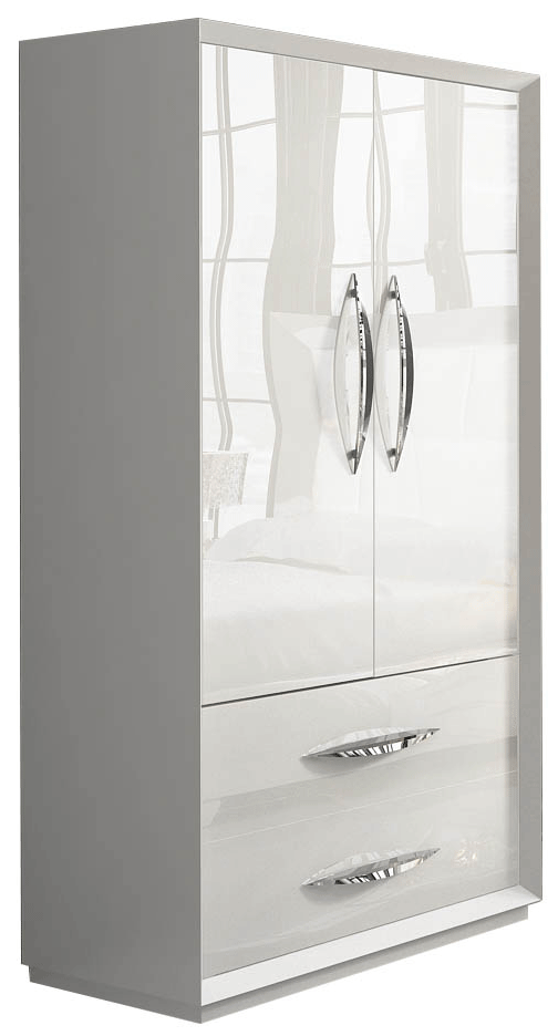 Carmen White 2 Door Wardrobe - i23980 - Lara Furniture