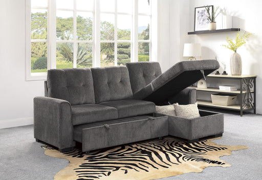 Carolina Gray Reversible Sleeper Sectional with Storage - Lara FurnitureSleeper Sectional