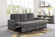 Carolina Gray Reversible Sleeper Sectional with Storage - Lara FurnitureSleeper Sectional