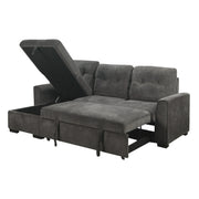 Carolina Gray Reversible Sleeper Sectional with Storage - Lara FurnitureSleeper Sectional