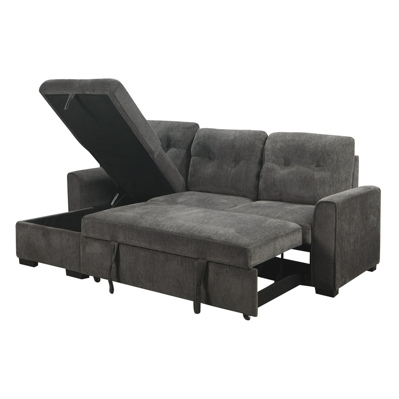 Carolina Gray Reversible Sleeper Sectional with Storage - Lara FurnitureSleeper Sectional