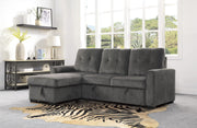 Carolina Gray Reversible Sleeper Sectional with Storage - Lara FurnitureSleeper Sectional