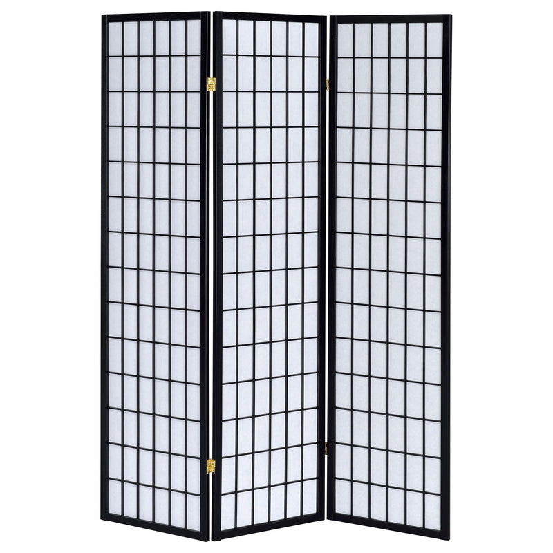 Carrie 3-Panel Room Divider Folding Shoji Screen Black - 4622