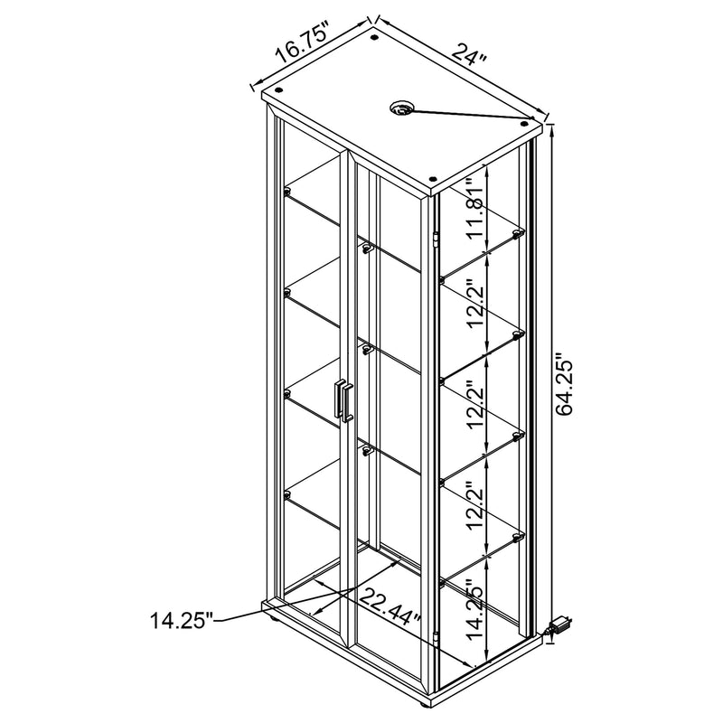 Carrillo 4-shelf Display Curio Cabinet with LED Lighting Black - 950400