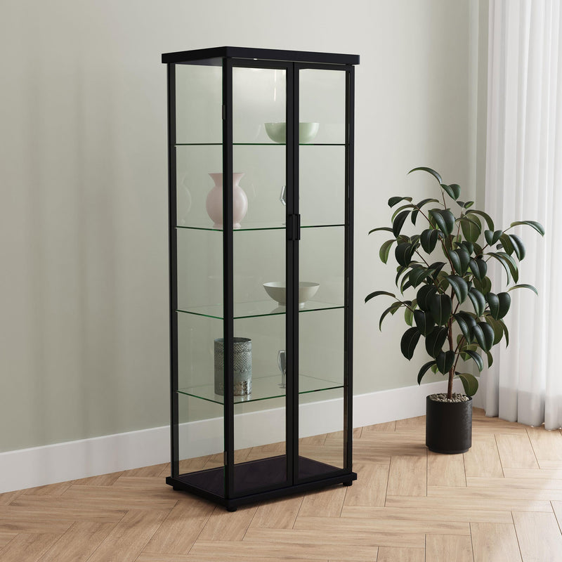 Carrillo 4-shelf Display Curio Cabinet with LED Lighting Black - 950400