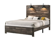 Carter Brown Queen Panel Bed - Lara FurnitureQueen Bed