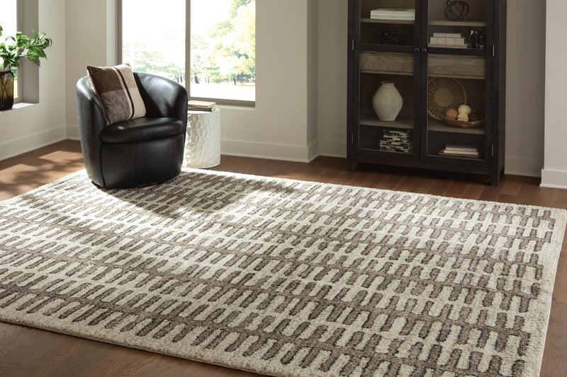 Cartlett White/Taupe/Black Extra Large Rug - R408670