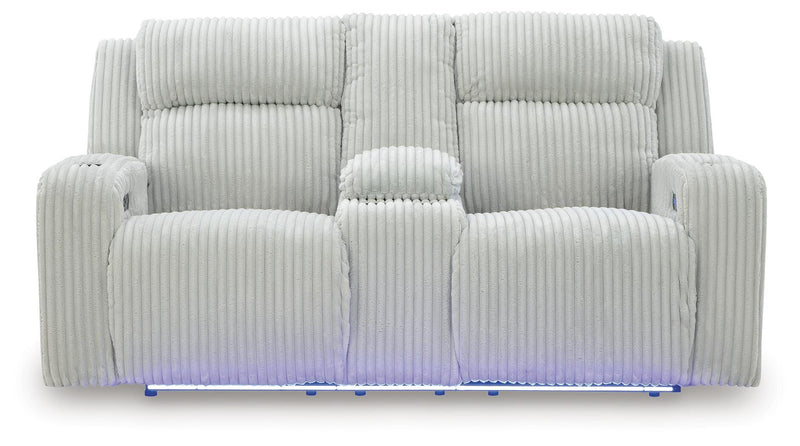 Carvara Alloy Power Reclining Loveseat with Console - PC6420318