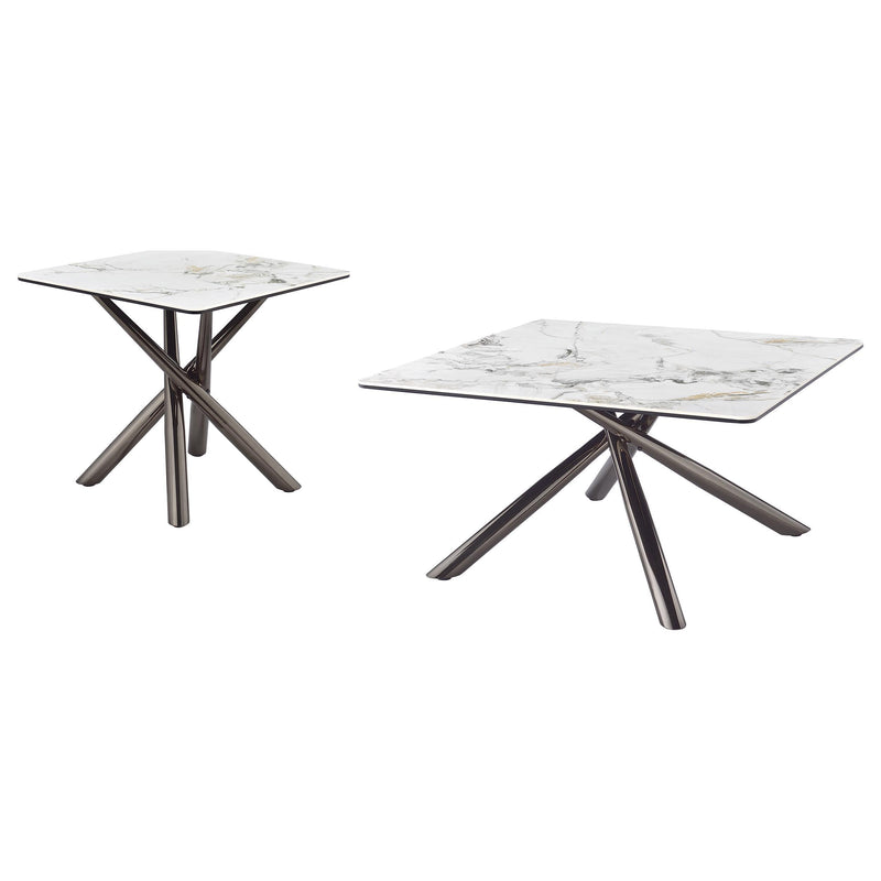Carvell 2-piece Square Coffee and End Table Set Mirage White - 708138-S2