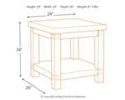Carynhurst Coffee Table with 1 End Table in White Wash Gray - PKG008675
