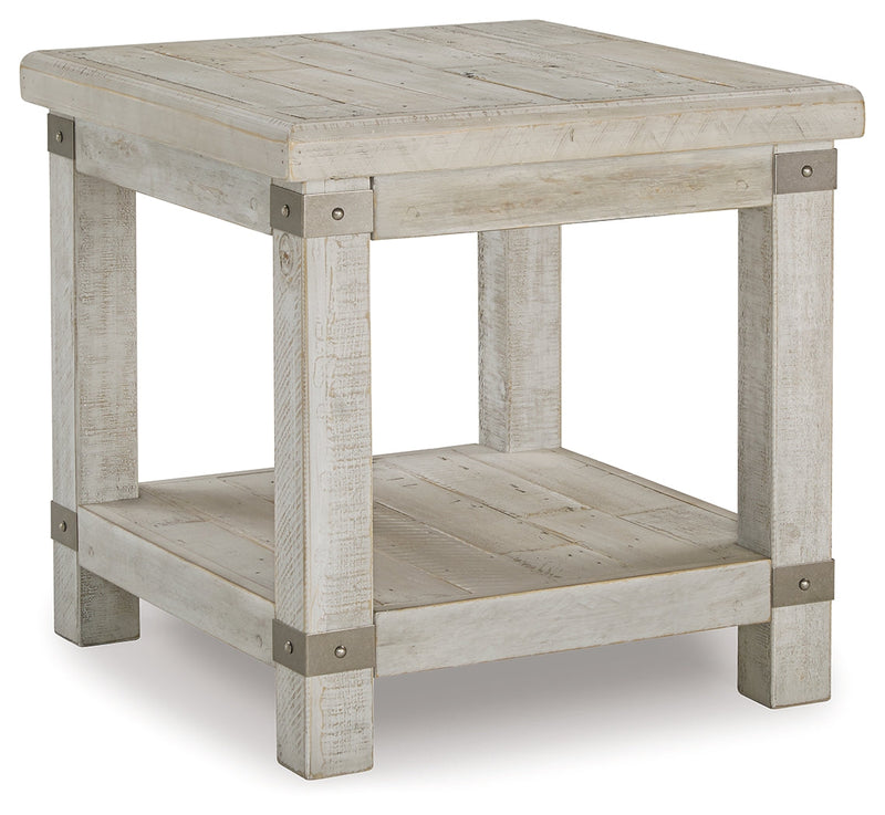Carynhurst Coffee Table with 2 End Tables in White Wash Gray - PKG007153