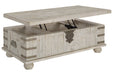 Carynhurst White Wash Gray Coffee Table with Lift Top - Gate FurnitureCoffee Table