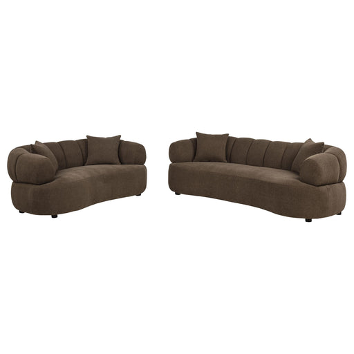 Casarin Fabric 2-Piece Channel-Back Sofa Set Brown - 511251-S2
