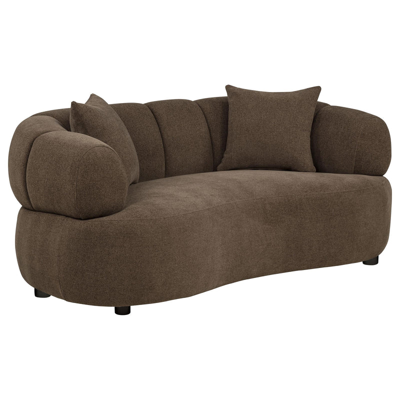 Casarin Fabric Channel-Back Loveseat Brown - 511252