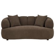 Casarin Fabric Channel-Back Loveseat Brown - 511252