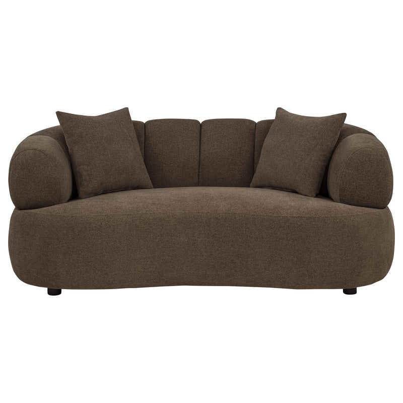 Casarin Fabric Channel-Back Loveseat Brown - 511252