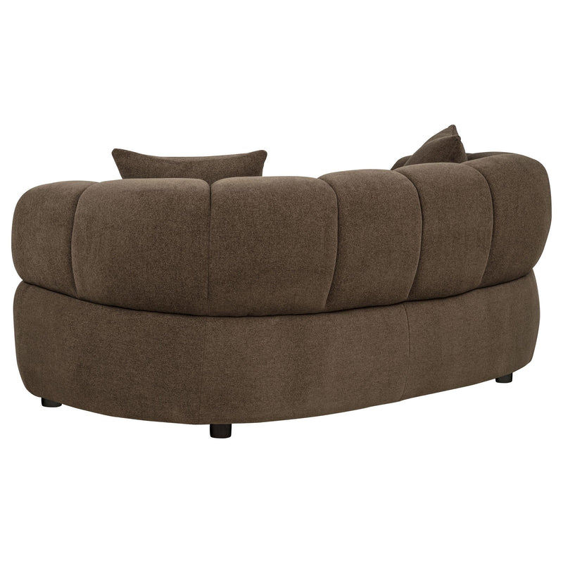 Casarin Fabric Channel-Back Loveseat Brown - 511252