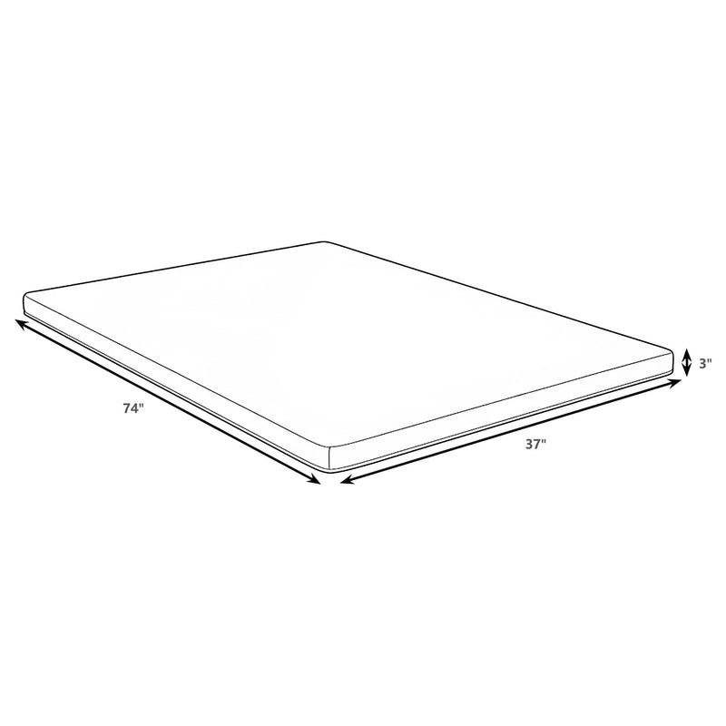 Cascade 3-inch Twin Cool Memory Foam Mattress Topper - 350419T