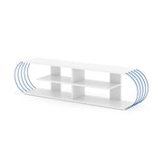 Case Tv Stand Walnut-Chrome in White-Blue - 720-CAS-TV-RF170306