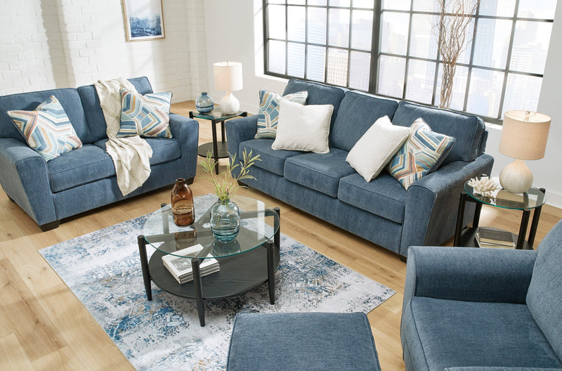 Cashton Blue Living Room Set - Lara FurnitureLiving Room Set