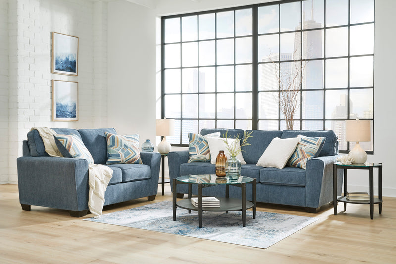Cashton Blue Living Room Set - Lara FurnitureLiving Room Set