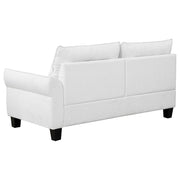Caspian Upholstered Curved Arm Chaise Sectional Sofa White - 509550