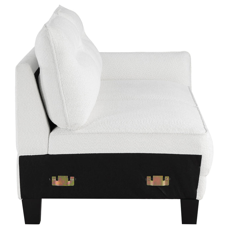 Caspian Upholstered Curved Arm Chaise Sectional Sofa White - 509550