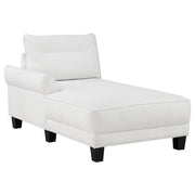 Caspian Upholstered Curved Arm Chaise Sectional Sofa White - 509550