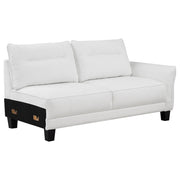 Caspian Upholstered Curved Arm Chaise Sectional Sofa White - 509550