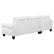 Caspian Upholstered Curved Arm Chaise Sectional Sofa White - 509550