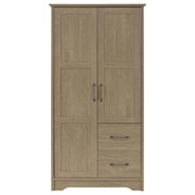 Cassara 2-door Bedroom Wardrobe Storage Cabinet Armoire Latte - 950446