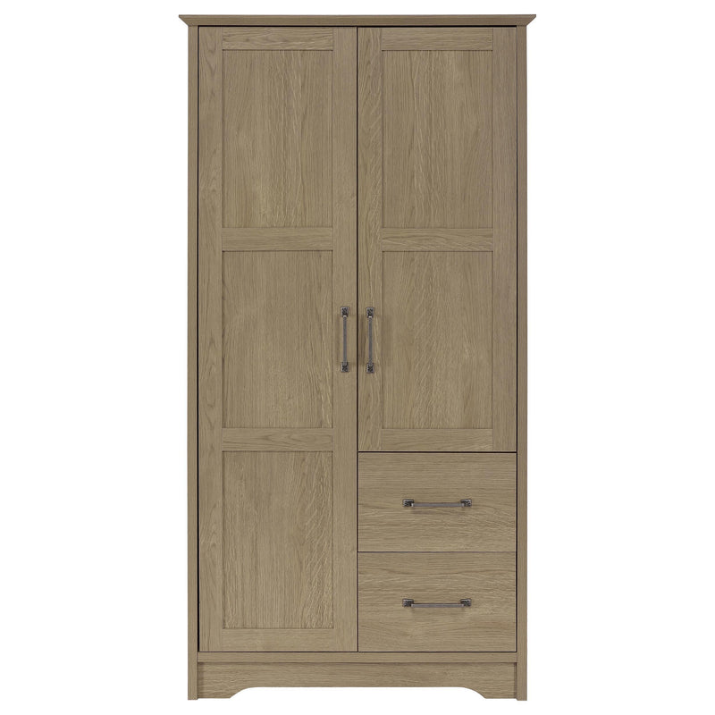Cassara 2-door Bedroom Wardrobe Storage Cabinet Armoire Latte - 950446