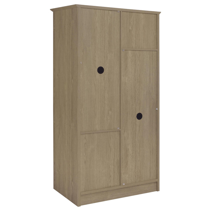 Cassara 2-door Bedroom Wardrobe Storage Cabinet Armoire Latte - 950446